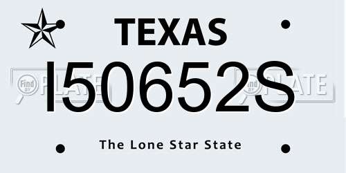 I50652S Texas License Plate