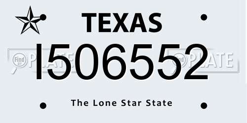 I506552 Texas License Plate