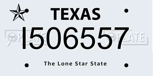 I506557 Texas License Plate