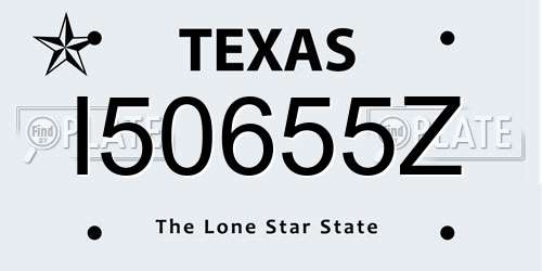 I50655Z Texas License Plate