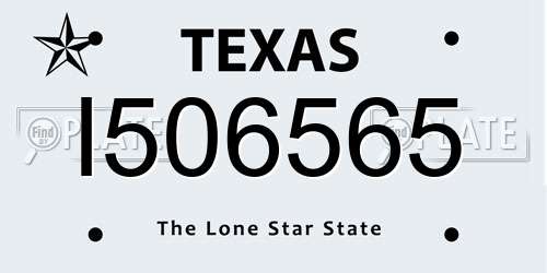 I506565 Texas License Plate