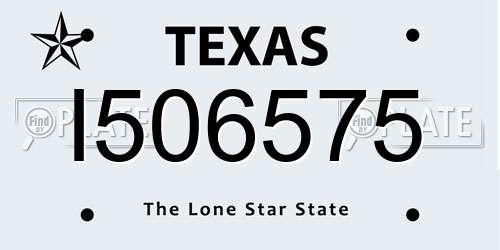 I506575 Texas License Plate