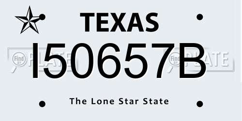 I50657B Texas License Plate