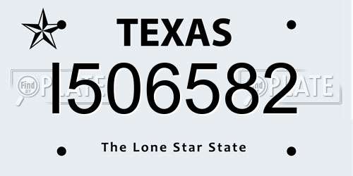 I506582 Texas License Plate