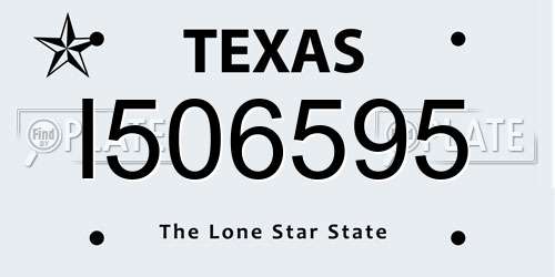 I506595 Texas License Plate