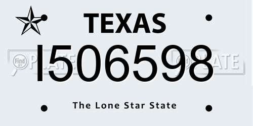 I506598 Texas License Plate