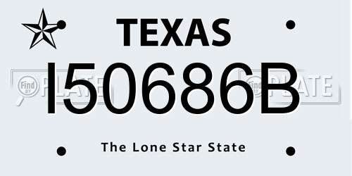 I50686B Texas License Plate