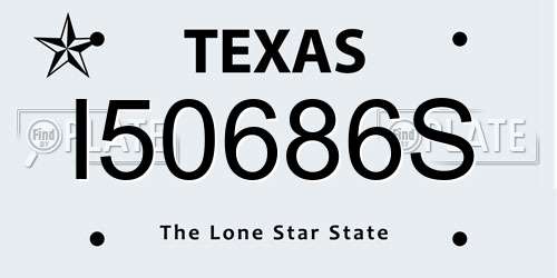 I50686S Texas License Plate