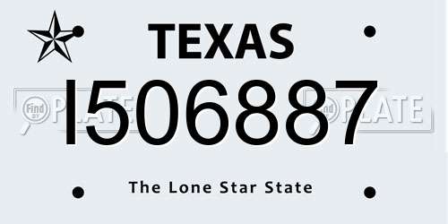 I506887 Texas License Plate
