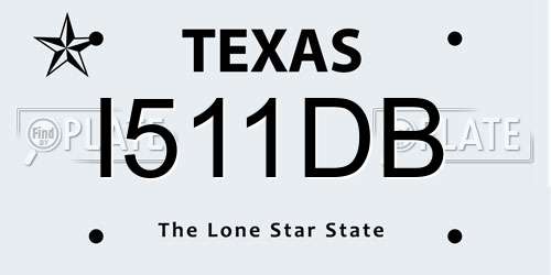 I511DB Texas License Plate