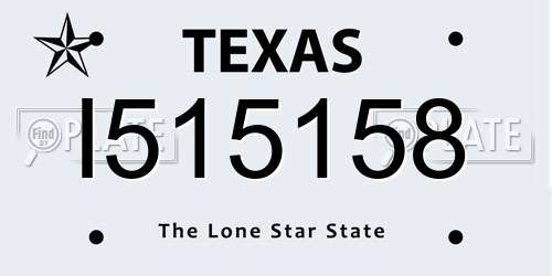 I515158 Texas License Plate