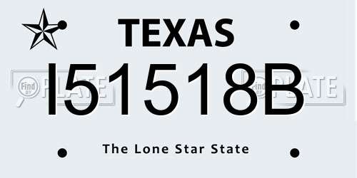 I51518B Texas License Plate