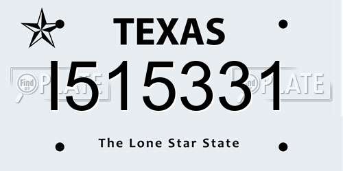 I515331 Texas License Plate