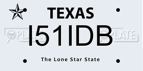 I51IDB Texas License Plate