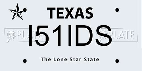 I51IDS Texas License Plate