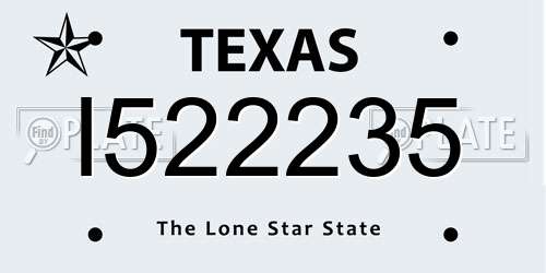 I522235 Texas License Plate