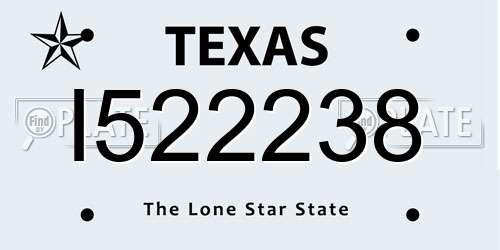 I522238 Texas License Plate