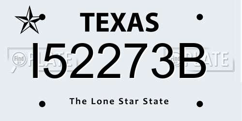 I52273B Texas License Plate