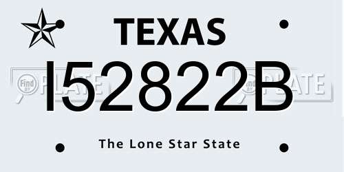 I52822B Texas License Plate