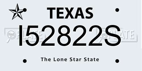 I52822S Texas License Plate