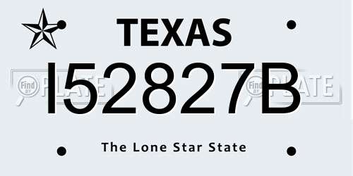I52827B Texas License Plate
