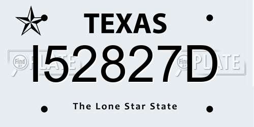 I52827D Texas License Plate