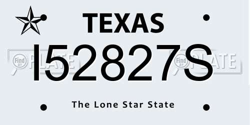 I52827S Texas License Plate