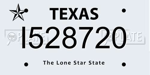 I528720 Texas License Plate