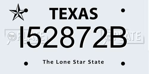 I52872B Texas License Plate