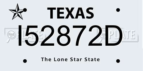 I52872D Texas License Plate