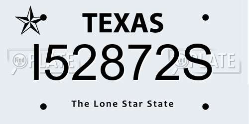 I52872S Texas License Plate
