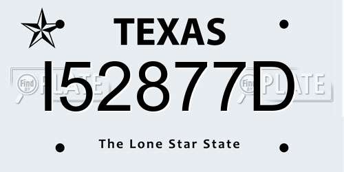 I52877D Texas License Plate
