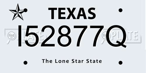 I52877Q Texas License Plate