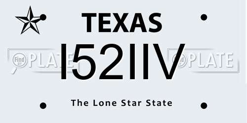I52IIV Texas License Plate