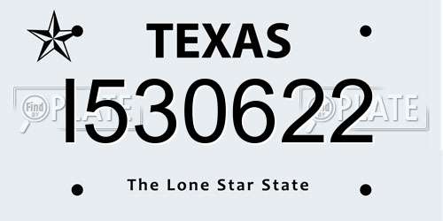 I530622 Texas License Plate