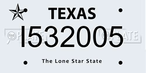 I532005 Texas License Plate