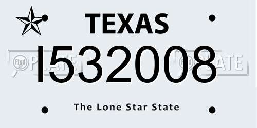 I532008 Texas License Plate