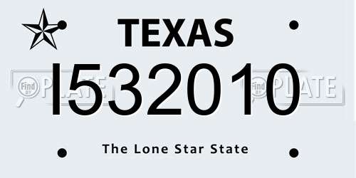I532010 Texas License Plate