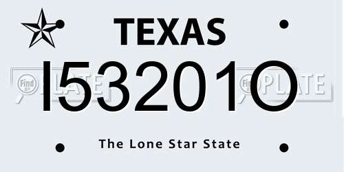 I53201O Texas License Plate