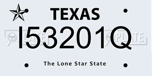 I53201Q Texas License Plate