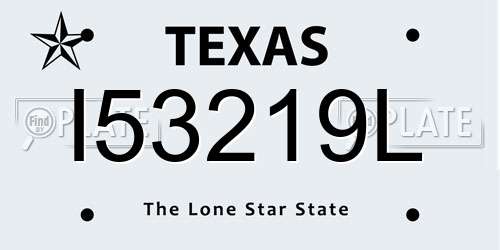 I53219L Texas License Plate