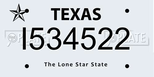 I534522 Texas License Plate