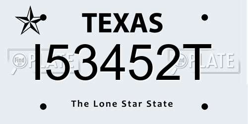 I53452T Texas License Plate