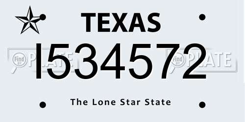 I534572 Texas License Plate