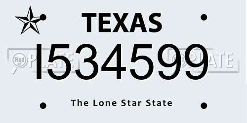 I534599 Texas License Plate