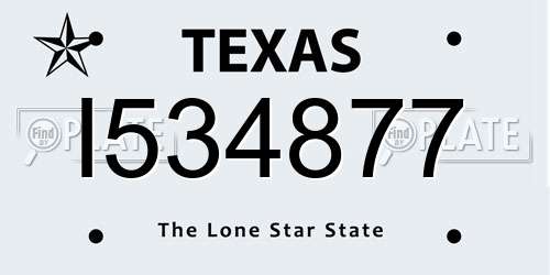 I534877 Texas License Plate