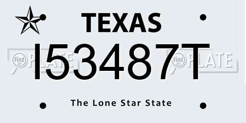 I53487T Texas License Plate