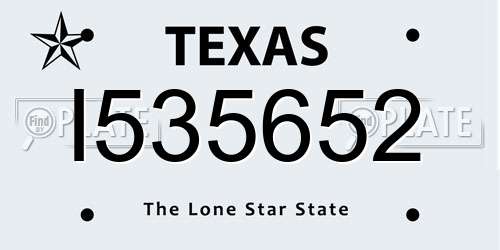 I535652 Texas License Plate
