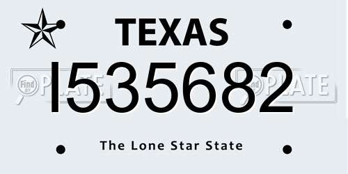 I535682 Texas License Plate