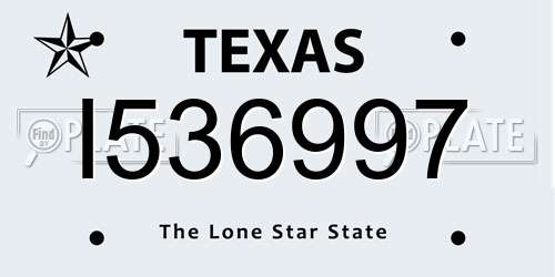 I536997 Texas License Plate